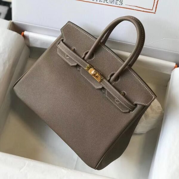 Replica Hermes Birkin Handbags Designer Hermes Bag Epsom Leather 28522 Elephant Grey